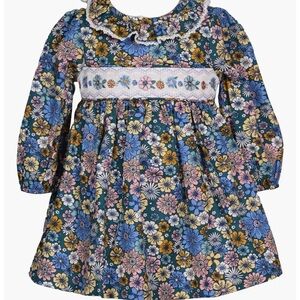 iris & ivy Multicolor Floral Smocked Dress with Embroidered Detail